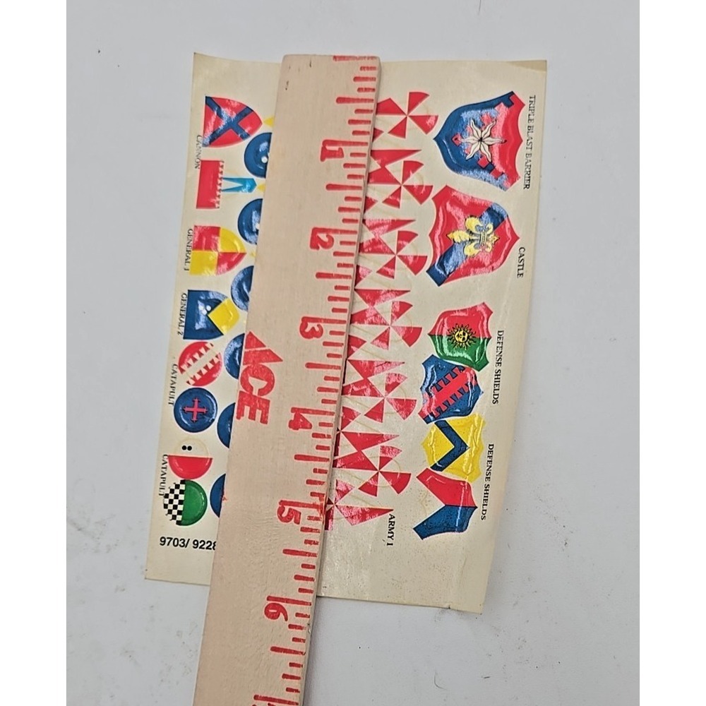 1994 HTF WEAPONS & WARRIORS Board Game Replacement Parts Unused Sticker Sheet - Picture 3 of 3